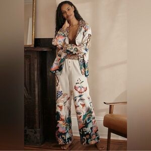 Sarah Gordon x Anthropologie large Tiger Pajama Flannel Set
